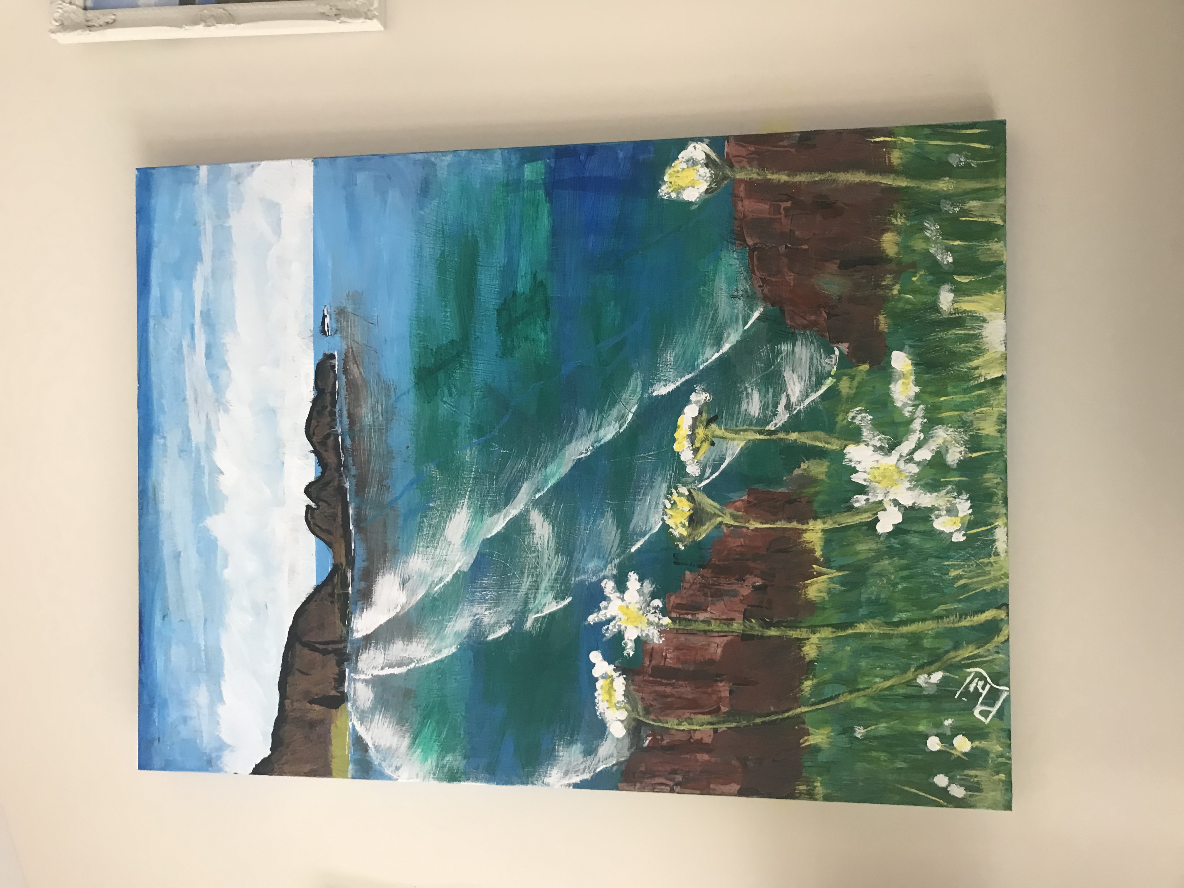 Phil (20th/21st Century), Coastal Landscape with Daisies, 2014