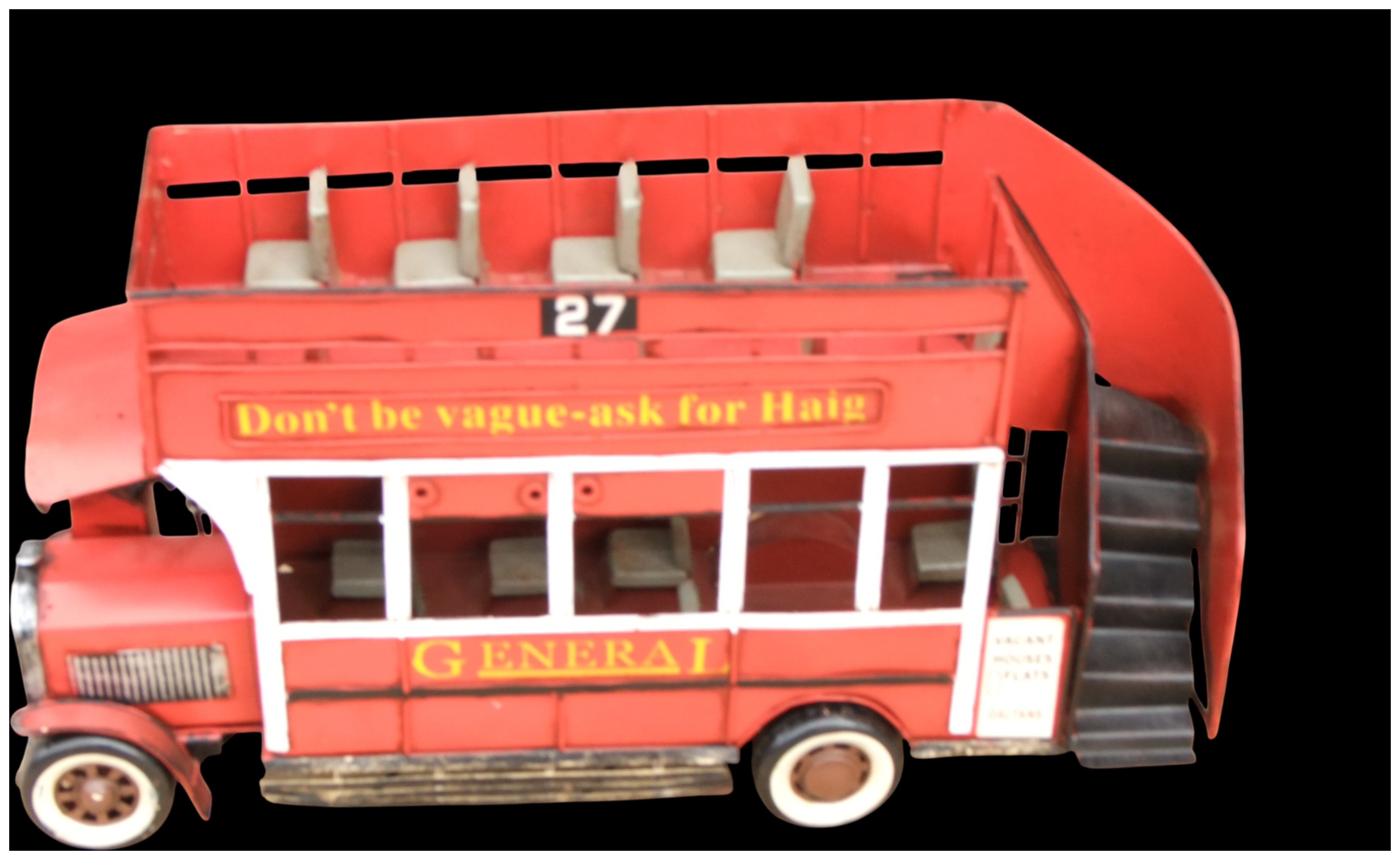 No reserve. A Large Decorative Painted Metal Model of a London General Omnibus Company Double-Decker Bus