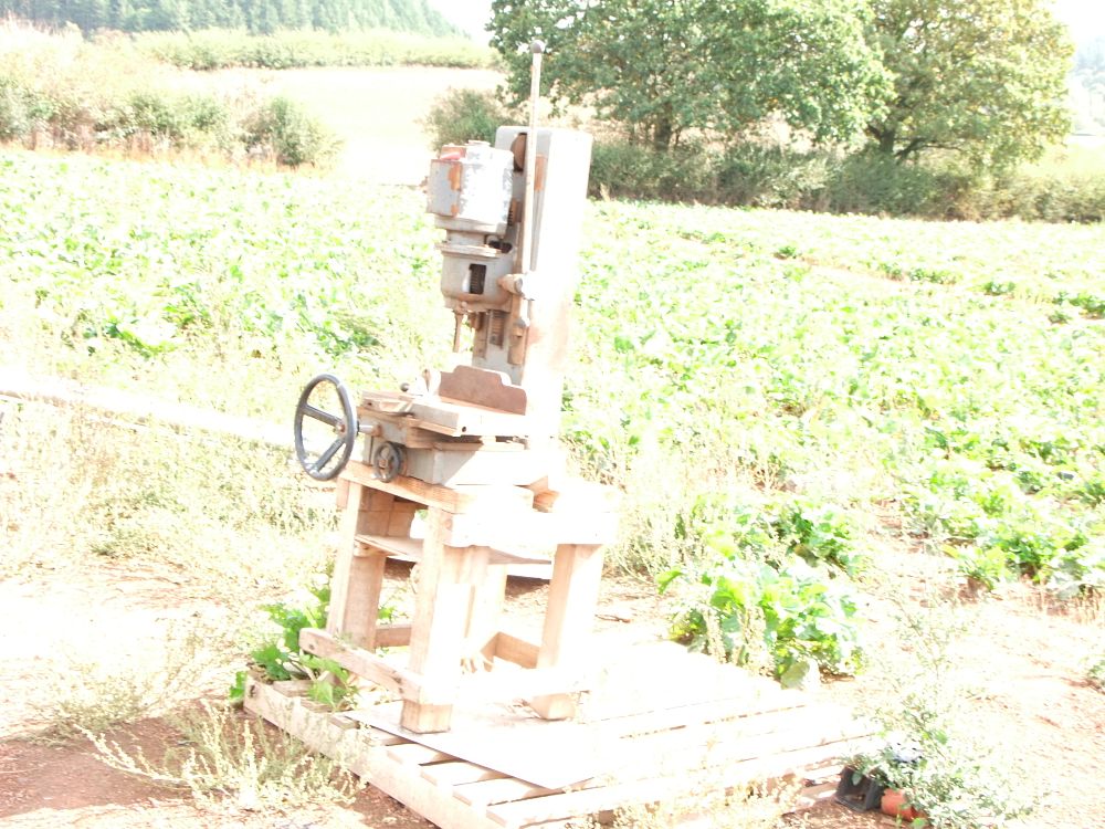 Lot 122: Vintage Industrial Bench-top Hollow Chisel Mortiser on Timber Stand