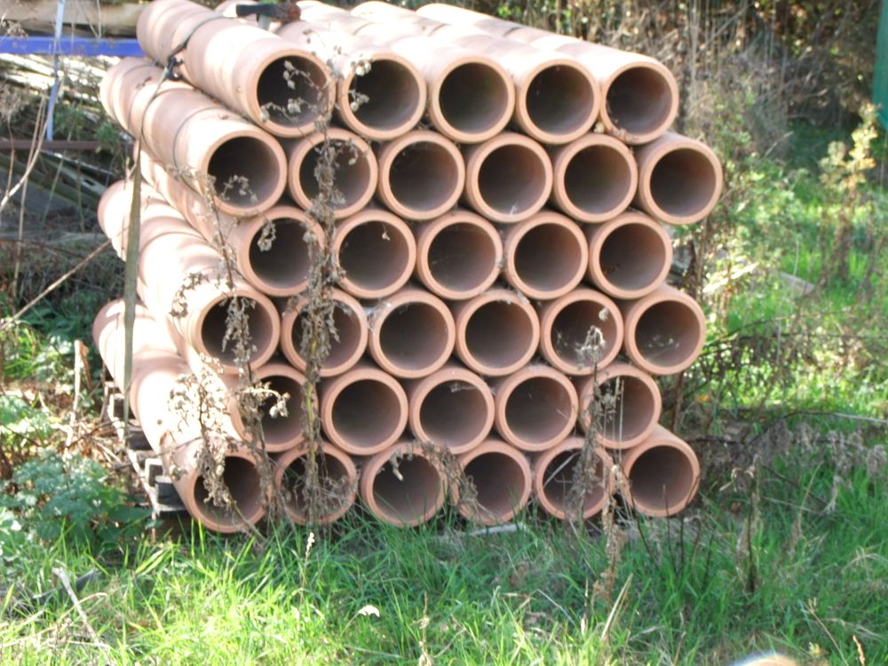 Lot 86: A Lot of Approximately 30 Vintage Terracotta Drainage Pipes