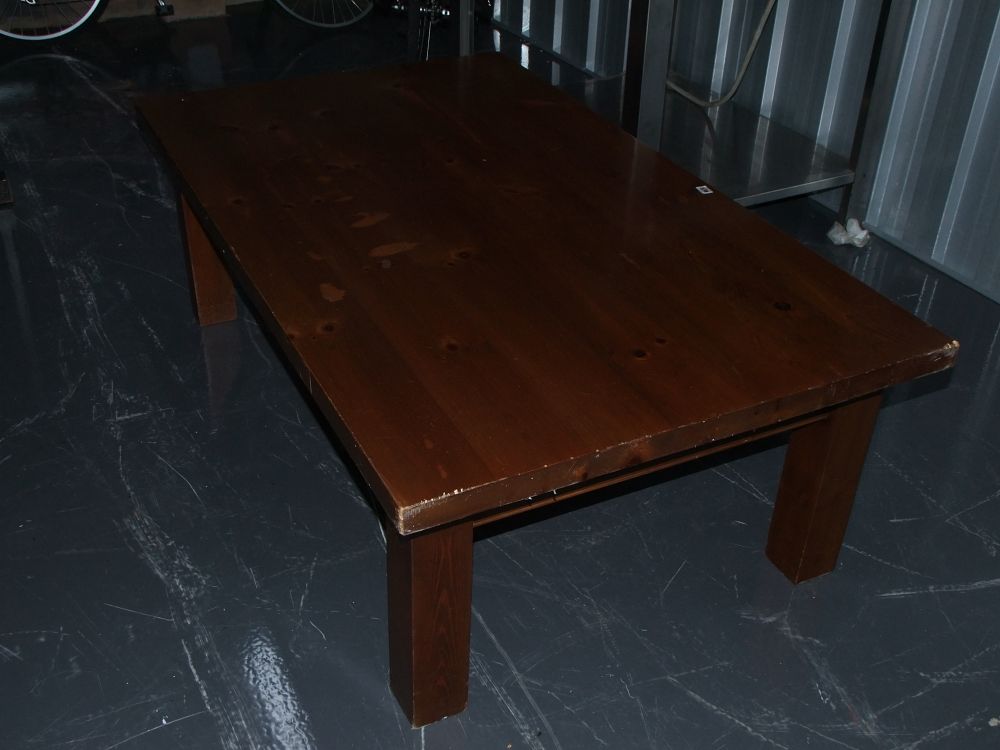 Lot 39: Large Stained Pine Farmhouse Style Dining Table