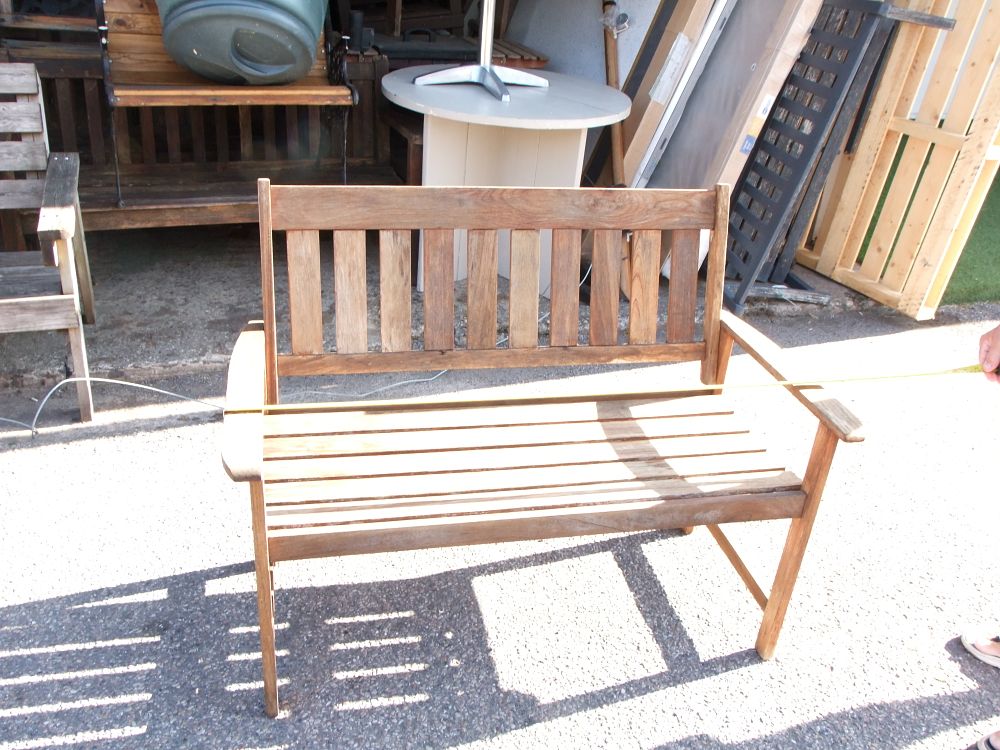 Lot 29: A Slatted Hardwood Two Seater Garden Bench