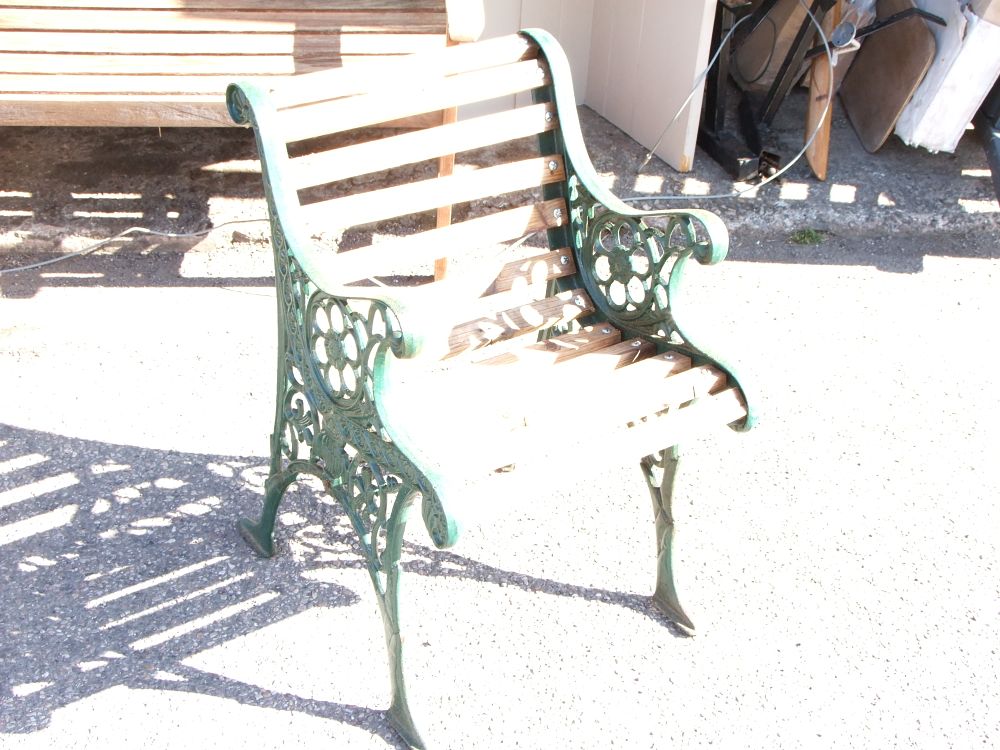 Lot 11: A Victorian Style Cast Iron and Wooden Garden Chair