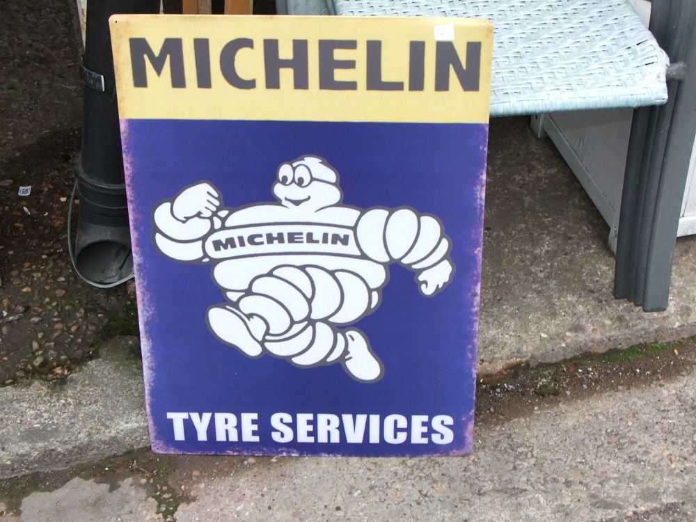 Lot 10: Michelin Tyre Services Rectangular Metal Advertising Sign