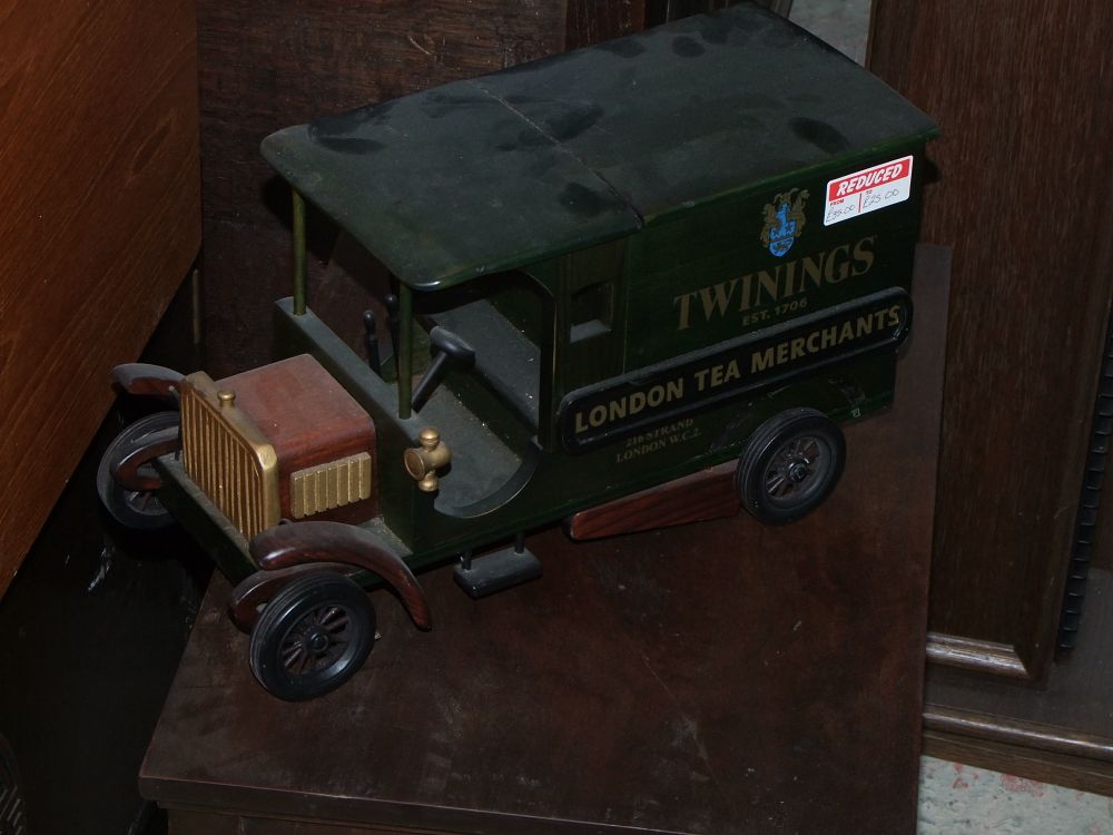 Lot 24: A Large Twinings London Tea Merchants Wooden Delivery Van Display Model