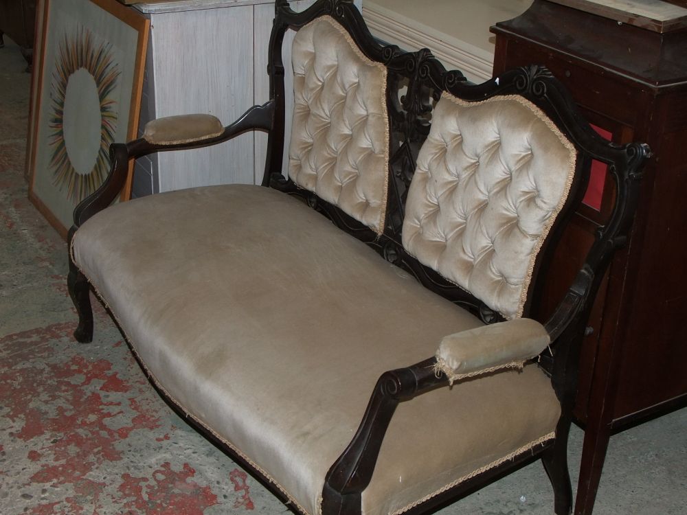 Lot 31: A Victorian Carved Mahogany Two Seater Parlour Settee