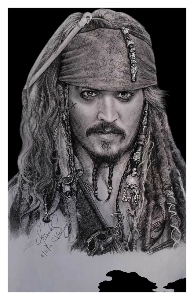 Lot 122: Gunesh Viswani, Portrait of Captain Jack Sparrow, Graphite Pencil on Paper, 2014
A3 poster. £3 postage most uk postcodes. No reserve