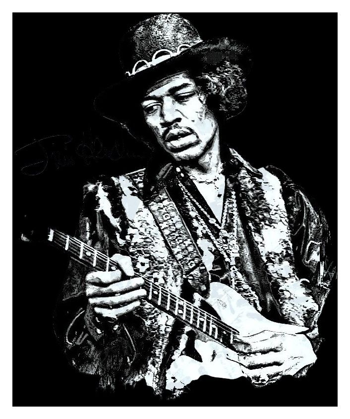 Lot 123: Jimi Hendrix Graphic Art Print with Facsimile Signature
A3 poster. £3 postage most uk postcodes. No reserve
