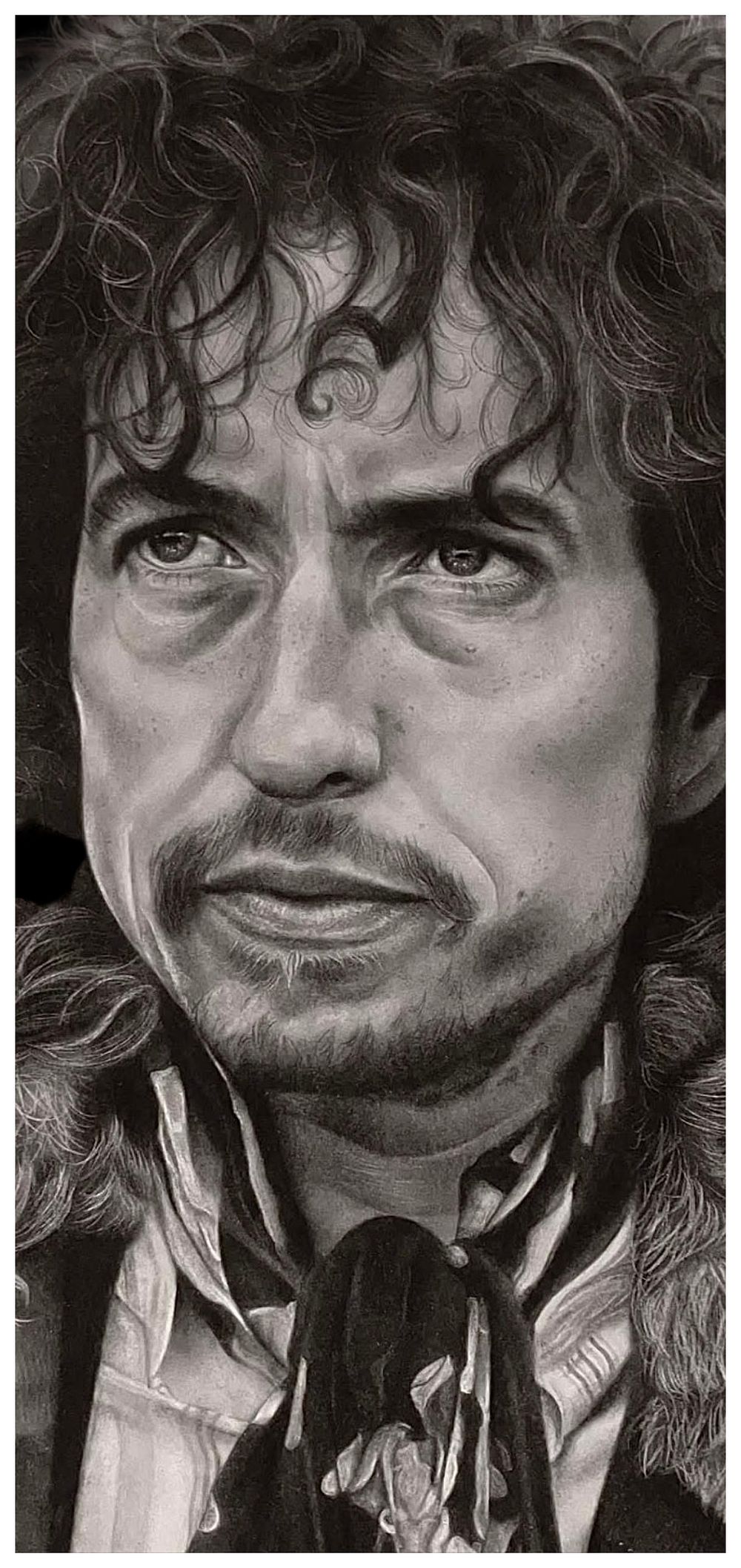 Lot 127: Photorealistic Portrait of Bob Dylan in Charcoal and Graphite
A3 poster. £3 postage most uk postcodes. No reserve.