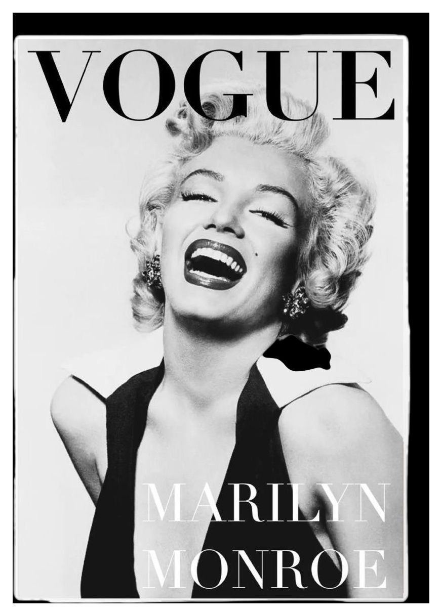 Lot 131: A Monochrome Graphic Print of Marilyn Monroe in the Style of a Vogue Magazine Cover
A3 poster. £3 postage most uk postcodes. No reserve.