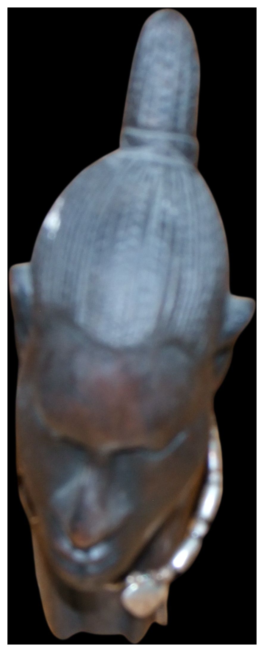 Lot 150: A Carved African Hardwood Bust with White Metal Jewellery