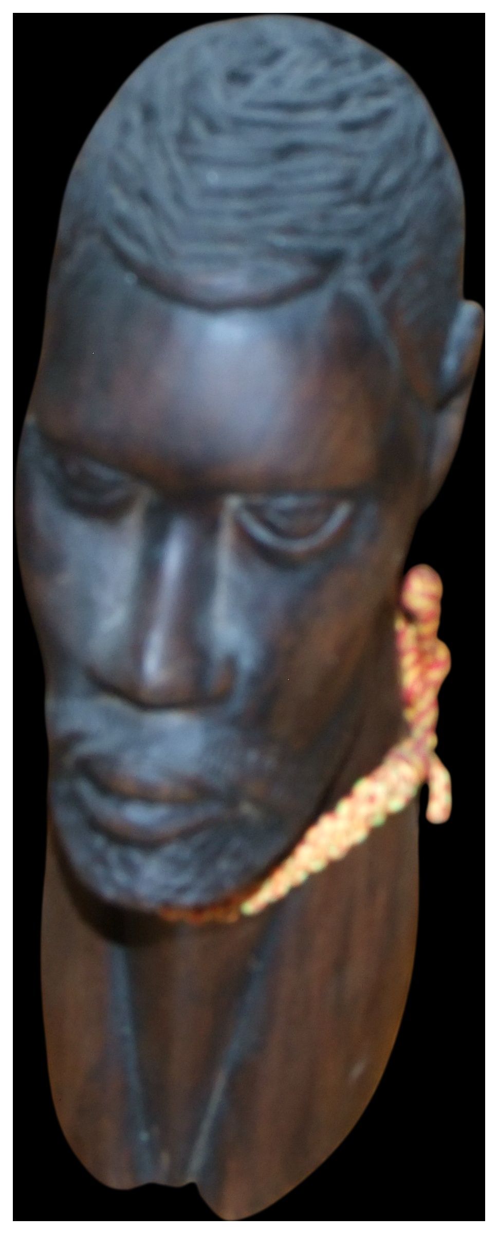 Lot 152: A hand-carved African hardwood bust of a man