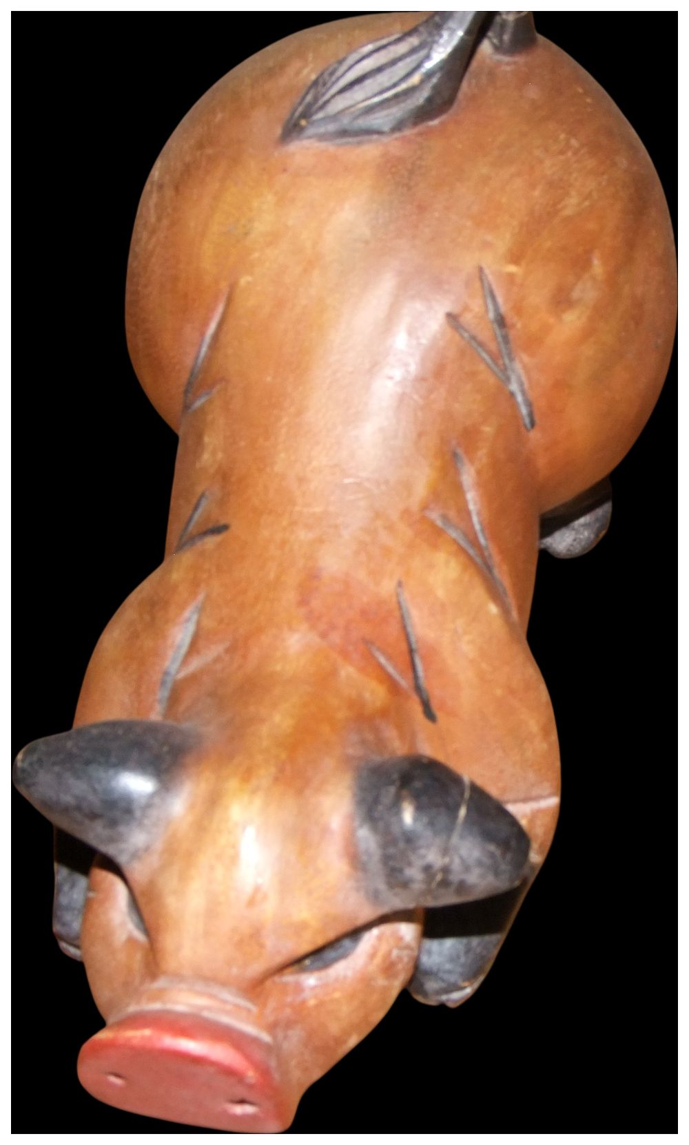 Lot 156: Stylised Carved Hardwood Pig Figure