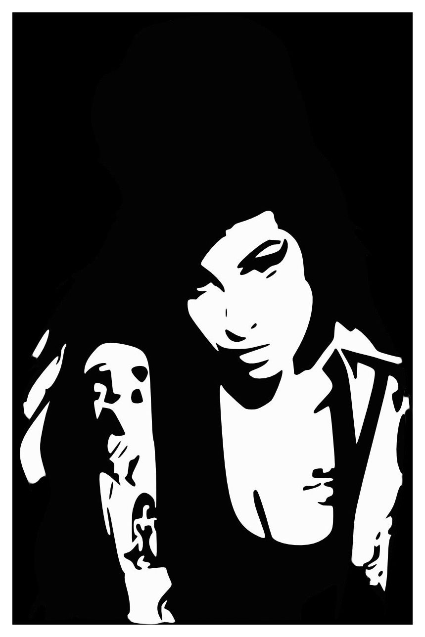 Lot 169: Stencil Style Portrait Print of Amy Winehouse.A3.No reserve.£3 postage most uk postcodes.