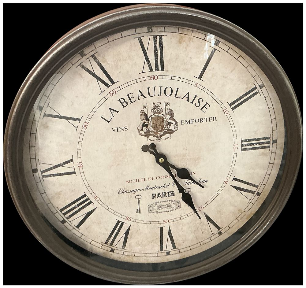 Lot 213: No reserve. Large French Wine Advertising Style Wall Clock