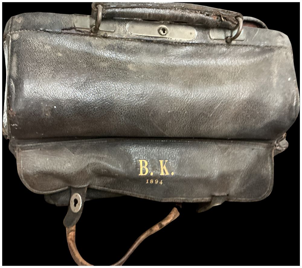 Lot 239: A Late Victorian Leather Professional Bag Dated 1894