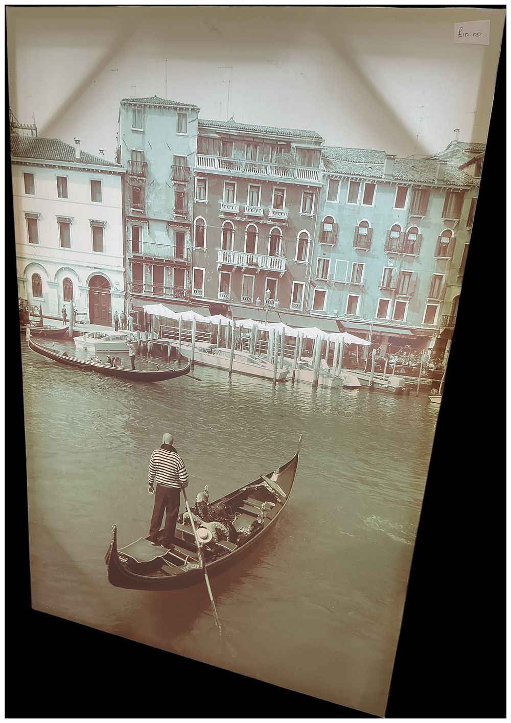 Lot 259: A Large-Scale Decorative Print on Canvas of a Venetian Canal Scene
