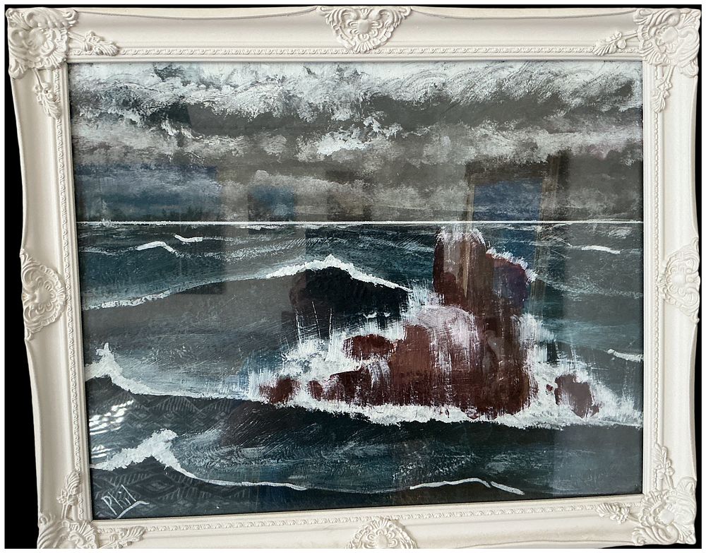 Lot 271: Phil (Contemporary), Dramatic Coastal Seascape with Crashing Waves