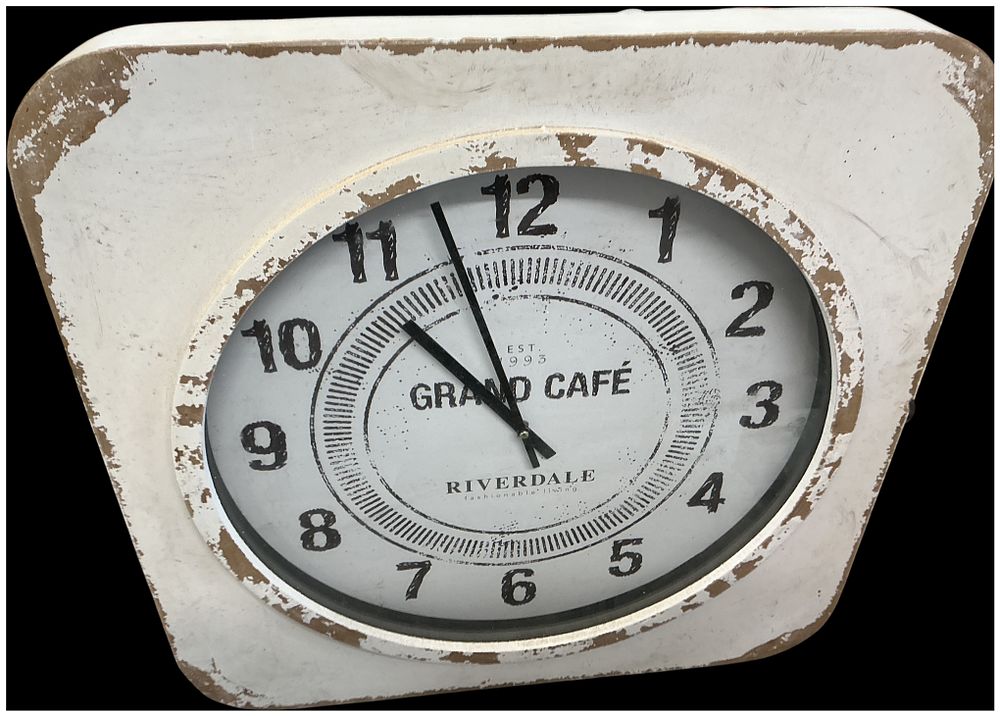 Lot 274: No reserve. A Riverdale Grand Café Distressed Square Wall Clock