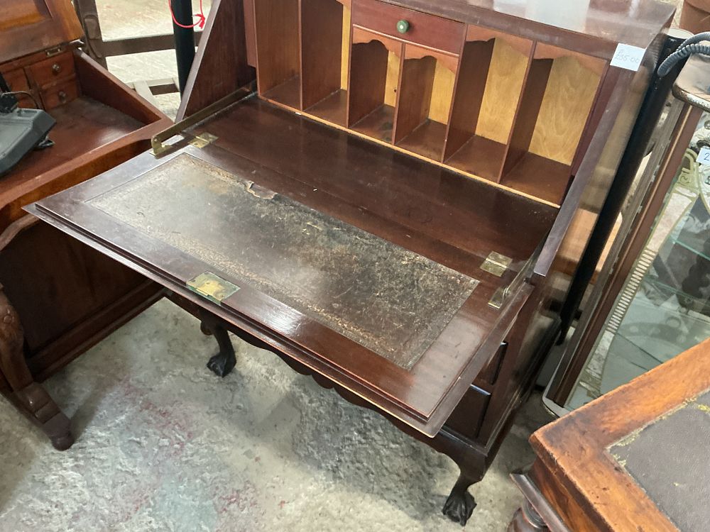 Lot 287: No reserve. George III Style Mahogany Slant-Front Bureau