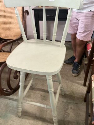 No reserve. Twentieth Century Painted Wooden Spindle-Back Side Chair. A wooden side chair 