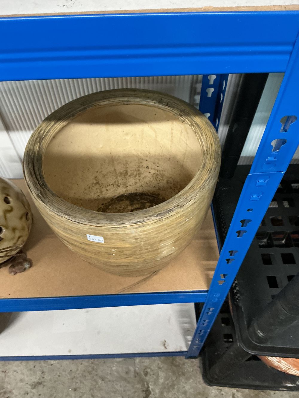 Lot 392: Large Coiled-Effect Stoneware Planter