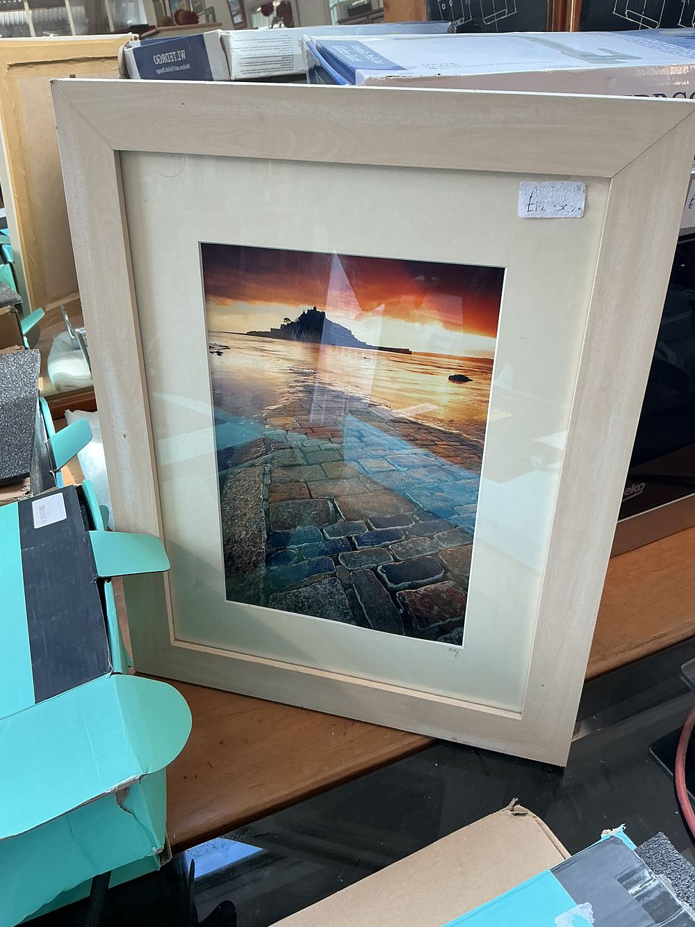 Lot 419: Contemporary Colour Photograph, Sunset over Coastal Causeway, Possibly St Michael's Mount