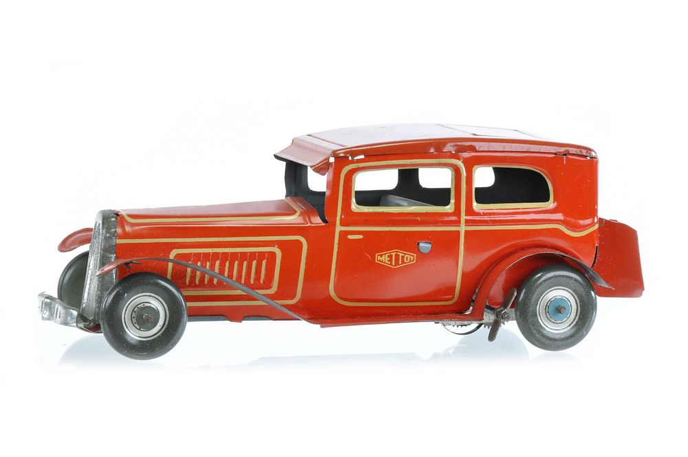 Lot 166: Immaculate Red Mettoy Tin Windup Coupe