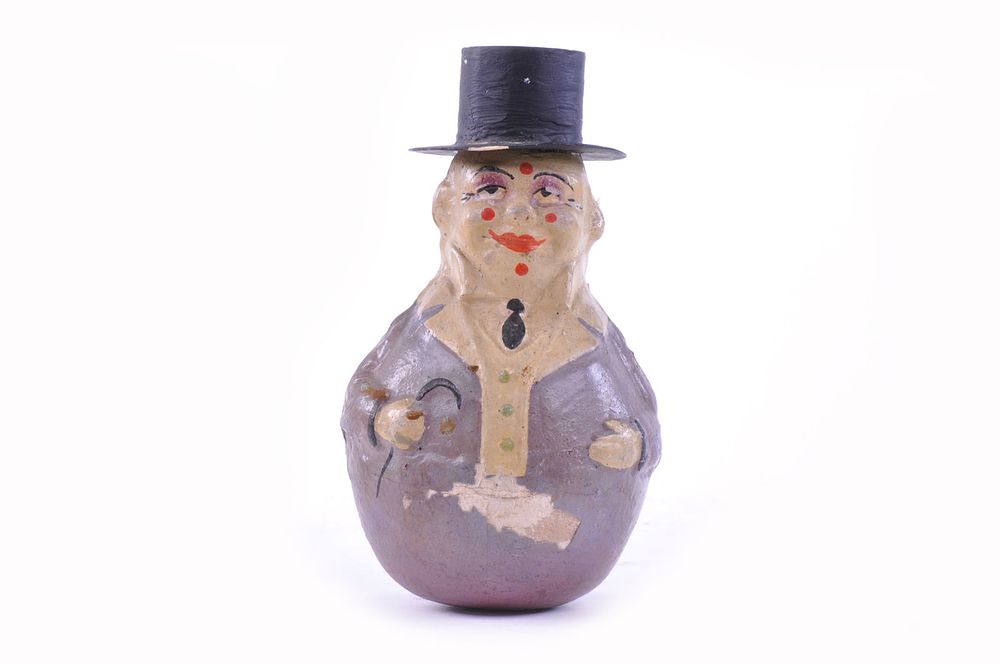 Lot 198: Top Hat Clown in Blue and White Rolly Dolly