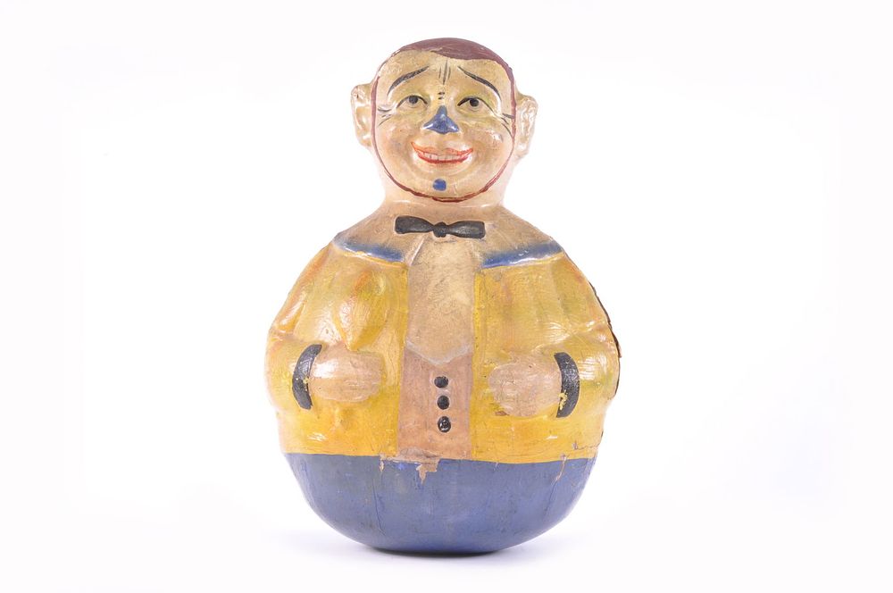 Lot 200: Large Clown with Brown Hat and Tie Rolly Dolly