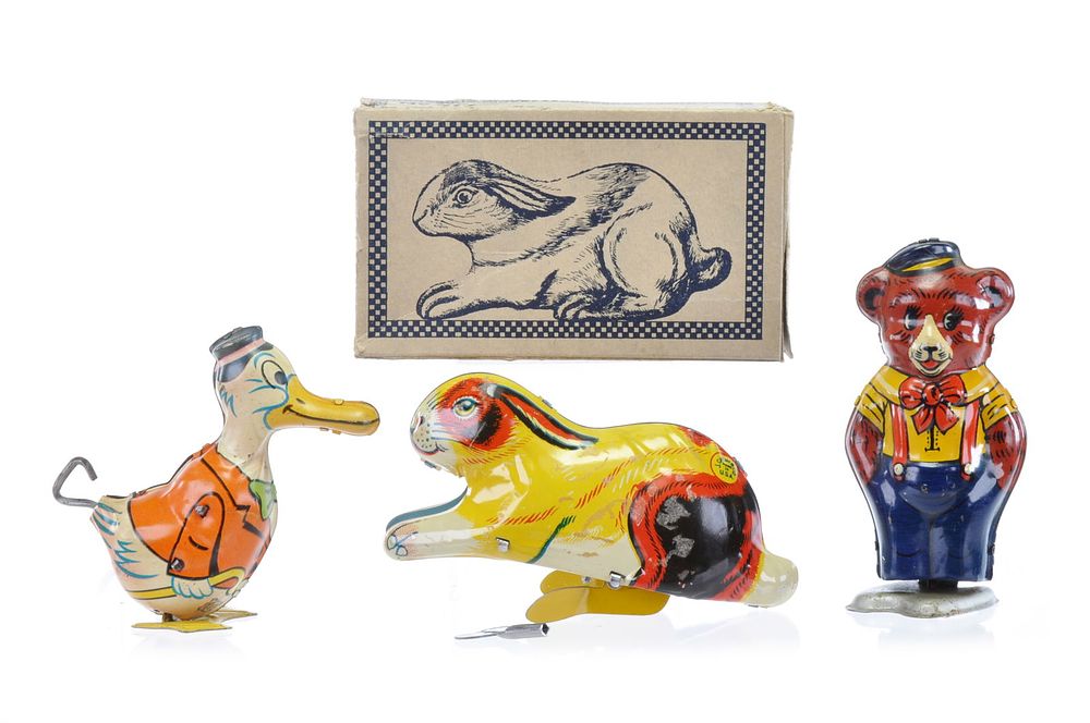 Lot 207: J. Chein Tin Litho Windup Animal Toy Lot of 3