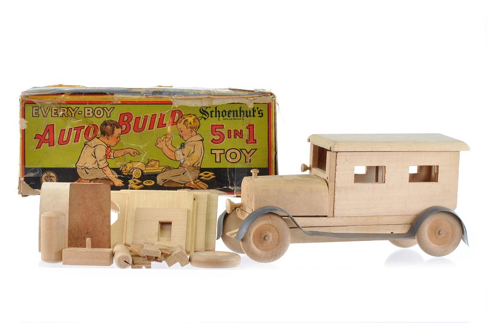 Lot 220: Schoenhut Auto-Build Five-In-One Car Maker Set