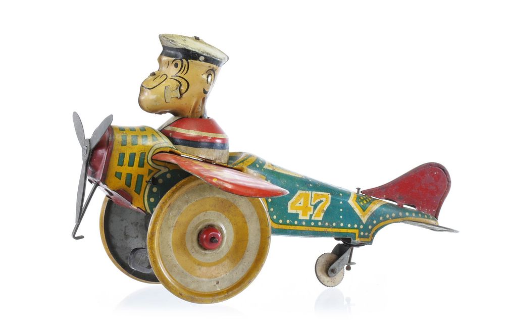 Lot 222: Popeye The Pilot Tin Windup by Marx Toys