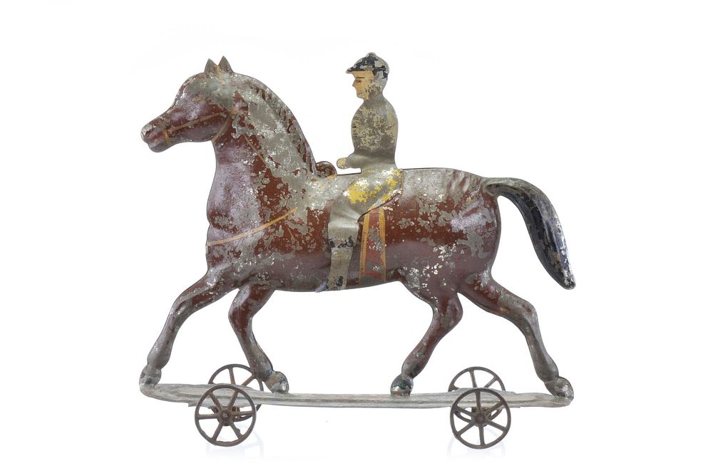 Lot 226: American Tin Horse With Jockey, James Fallows