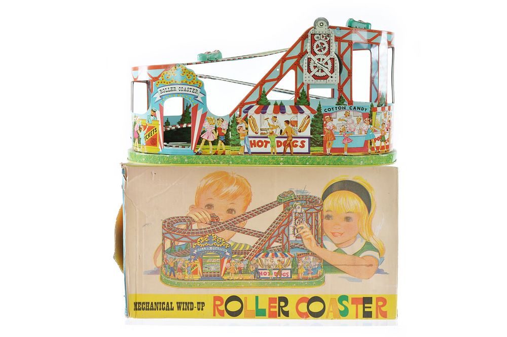 Lot 268: J. Chein Tin Lithographed Windup No. 275 Rollercoaster Boxed