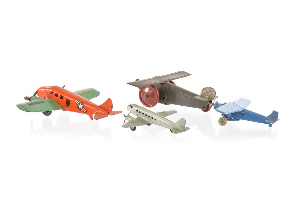 Lot 274: Late 1930s Airplane Toy Lot of Four Wyandotte, Etc.