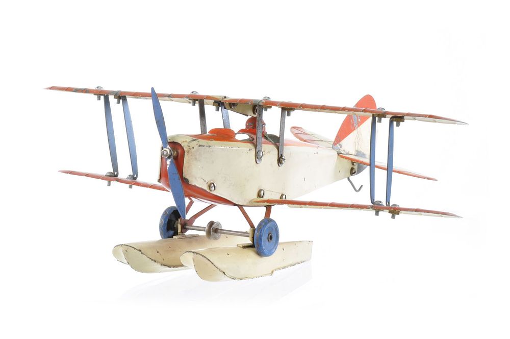 Lot 283: Meccano Orange and Cream Biplane/Aeroplane Constructor Kit