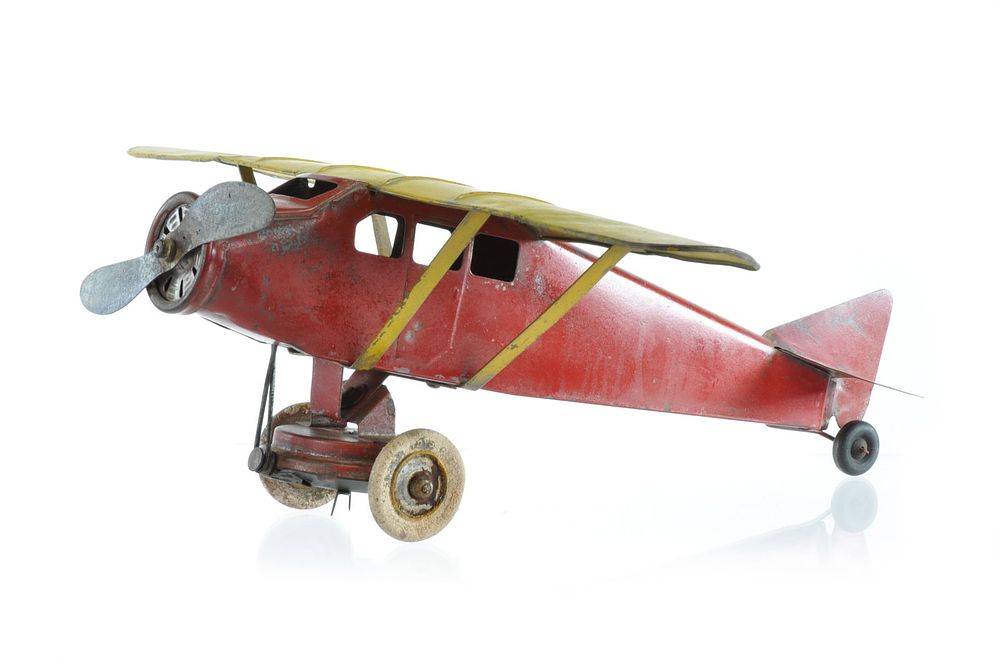Lot 285: Rare Kingsbury High Wing Windup Airplane in Steel