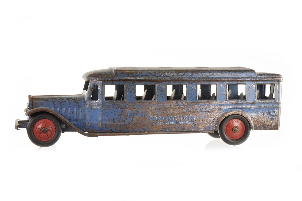 Lot 292: Blue Cor-Cor Toys Steel Bus