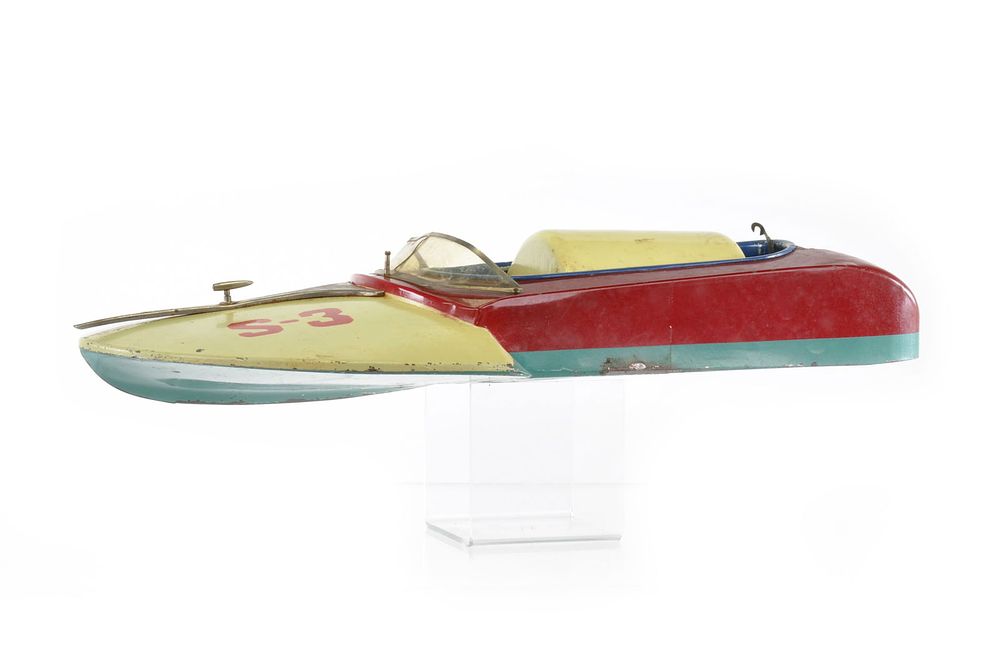 Lot 309: S-3 Race Boat Hydroplane Tin Boat, ITO import