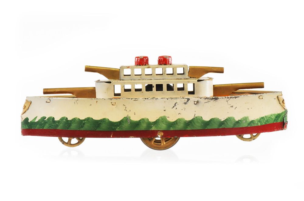 Lot 312: Warship Toy Battleship by Dayton Friction Toy Works