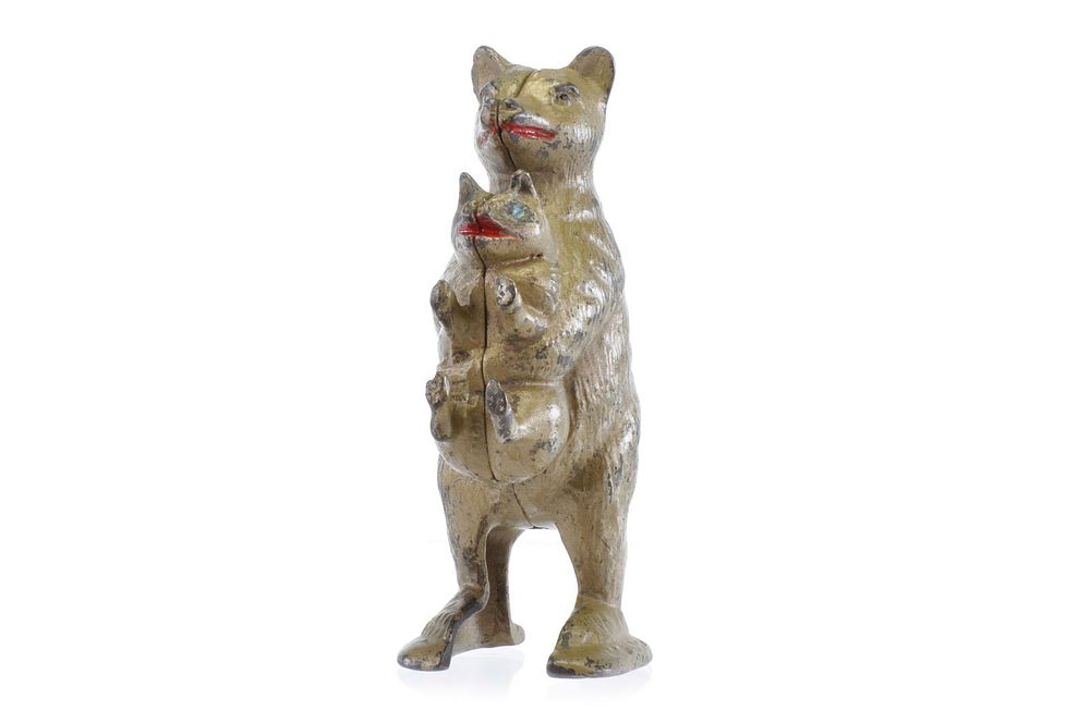 Lot 325: Bear Stealing Pig Cast Iron Still Penny Bank