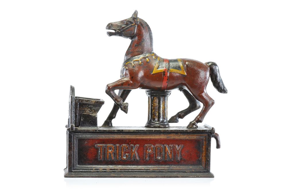 Lot 329: Shepard Hardware Co. Cast Iron Trick Pony Mechanical Bank
