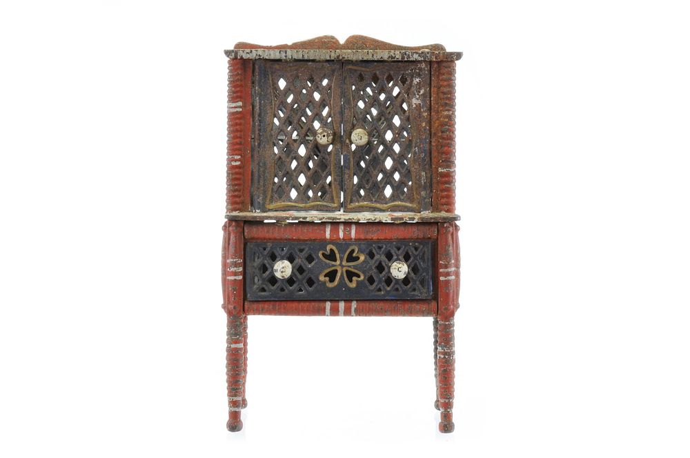 Lot 333: Stevens & Brown ca. 1872 Cast Iron Toy Bookcase Dollhouse Furniture