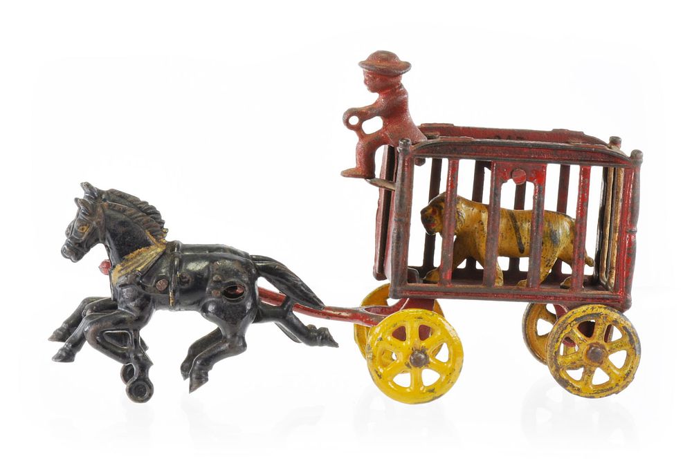 Lot 361: Small Hubley Circus Cage with Tiger