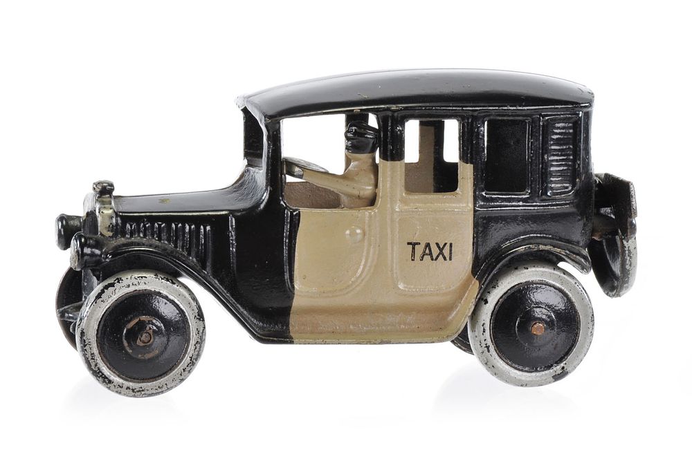 Lot 379: Dent Cast Iron Taxi in Grey and Black