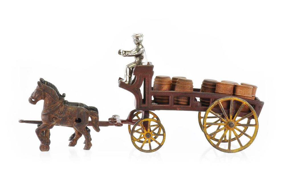 Lot 386: Exceedingly Rare Arcade Cast Iron Stake Truck