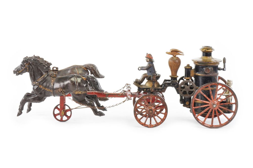 Lot 393: Ives Cast Iron Eagle Fire Engine