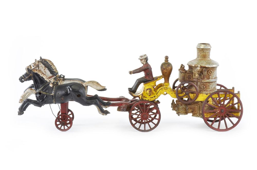 Lot 407: Early Yellow Kenton Toys Fire engine with Plated Boiler