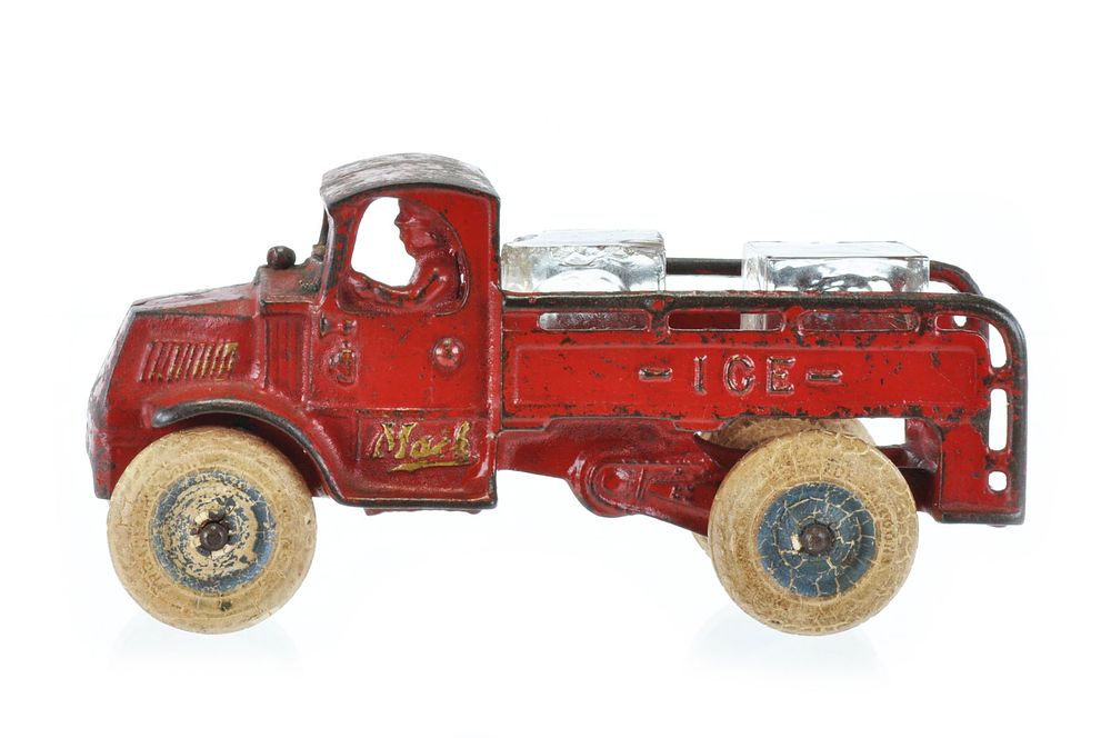 Lot 413: Arcade Cast Iron Red Mack Ice Truck